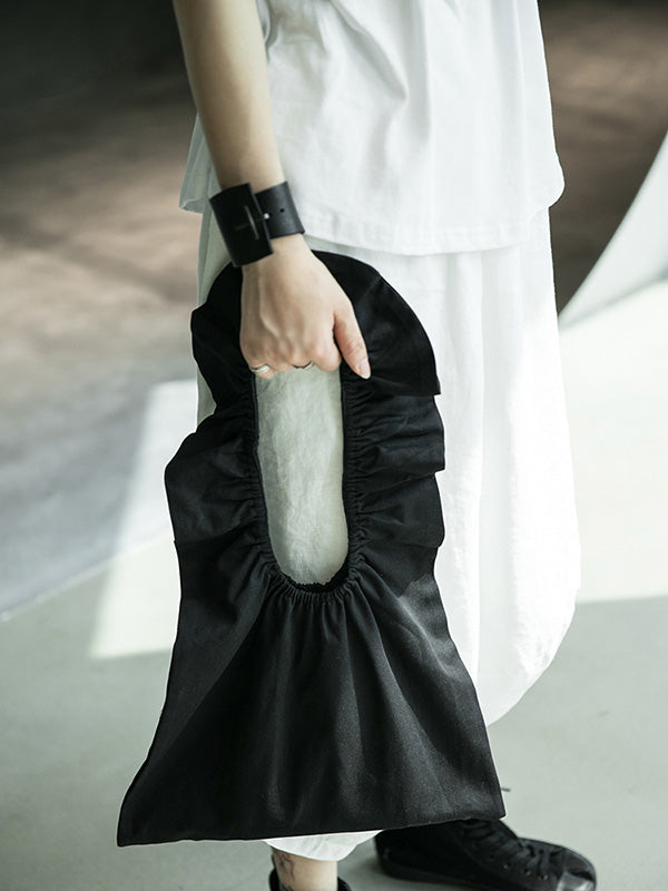 Minimalist Falbala Solid Single Shoulder Bag