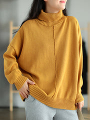 Women Retro Loose Padded Pullover Sweater