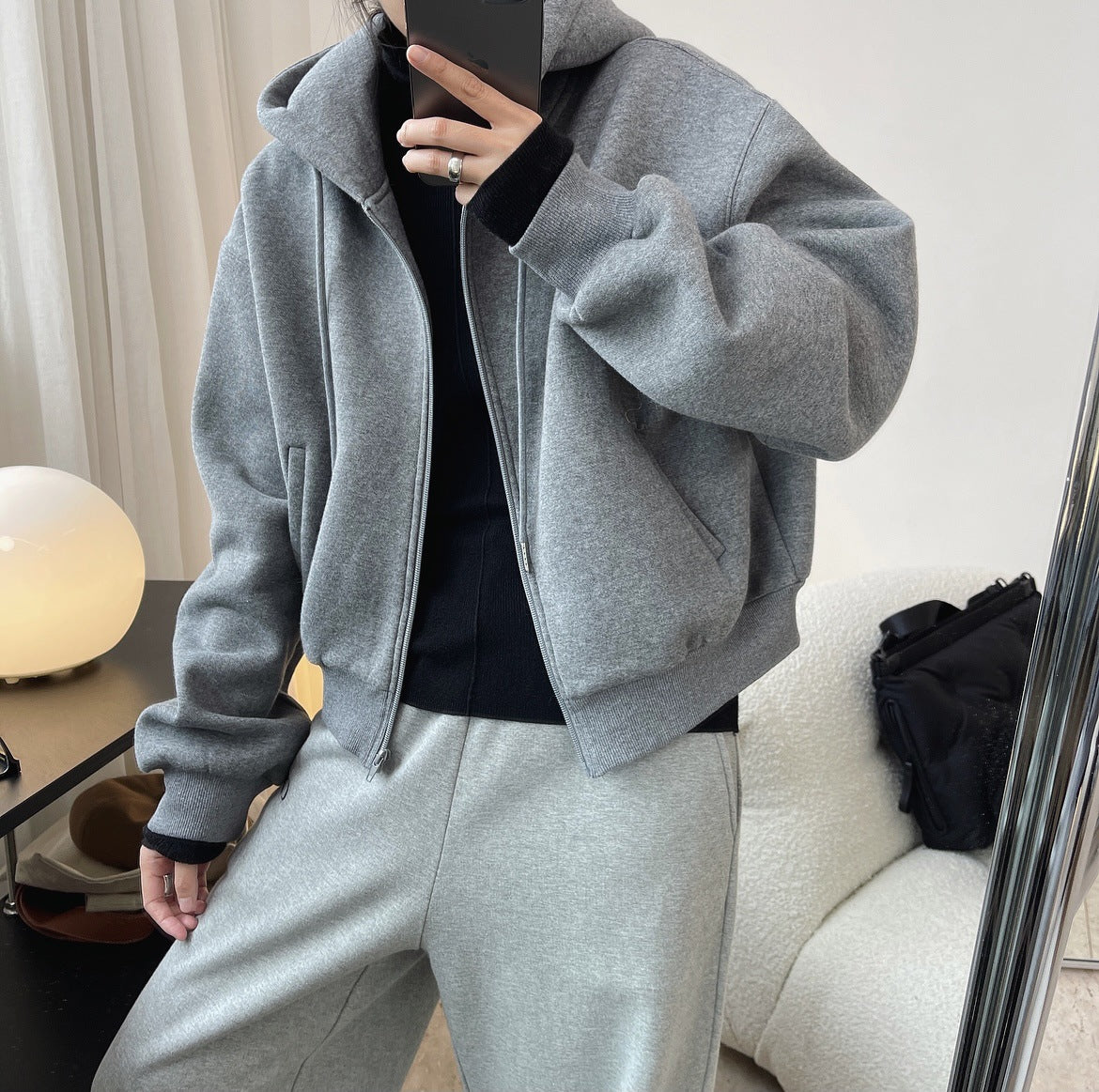Casual Thicken Solid Color Zipper Sport Outwear