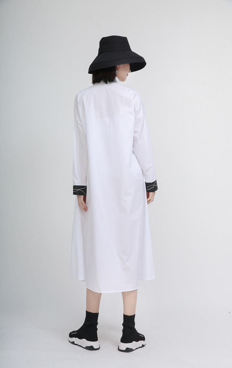 Women Abstract Print Loose Irregular Dress