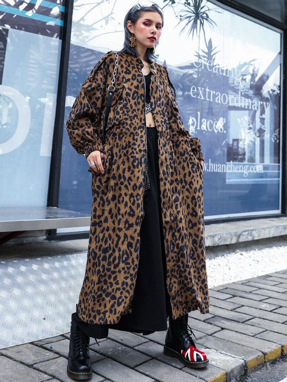 Casual Leopard Print Long Outwear