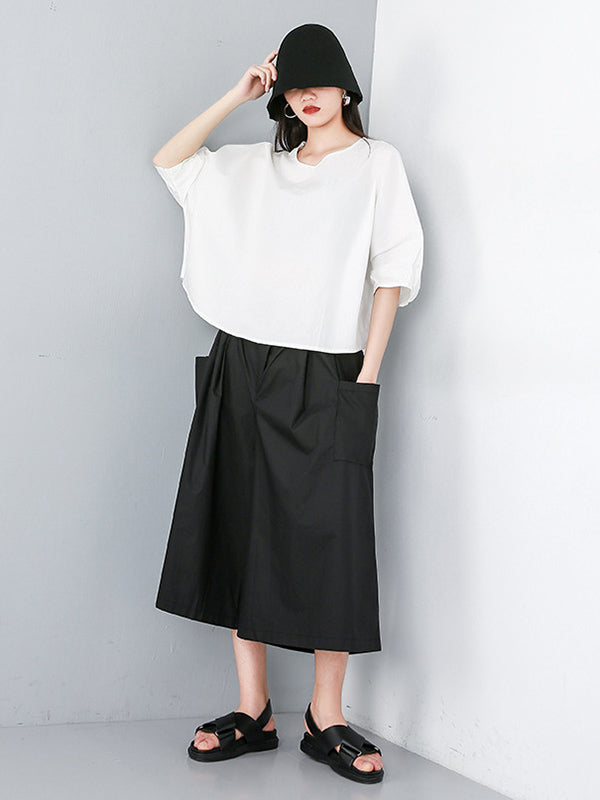Three Piece Original Solid Vest& T-Shirt&Wide Leg Shorts