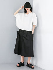 Three Piece Original Solid Vest& T-Shirt&Wide Leg Shorts