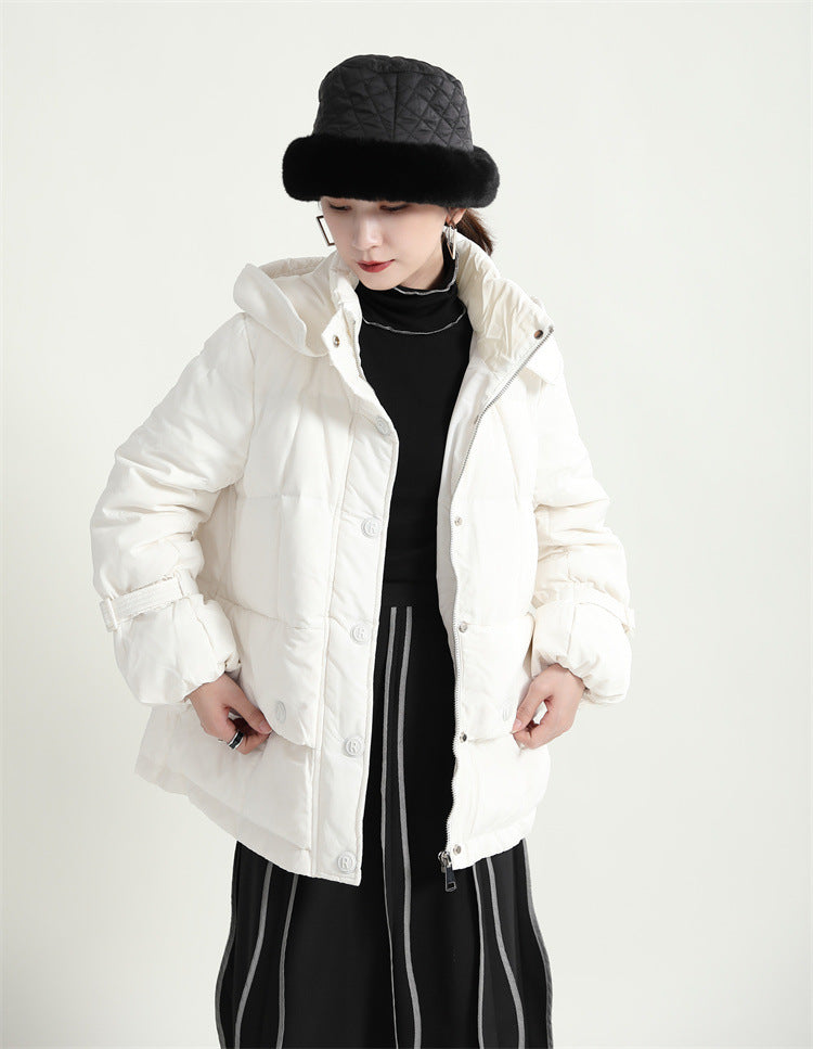 Hooded Short Loose Profile Down Coat