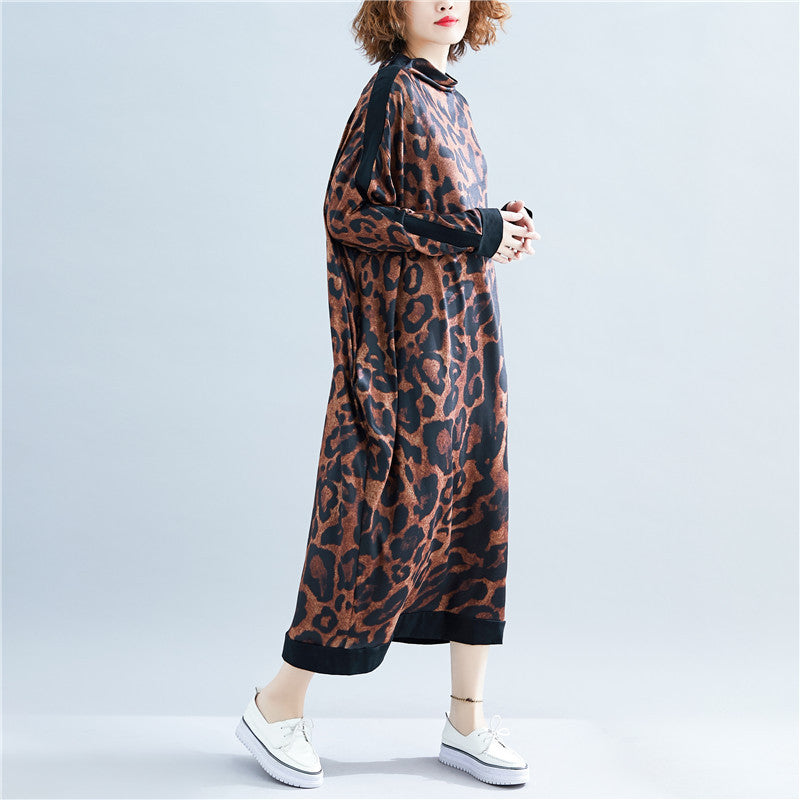 Loose Leopard Printed Maxi Dress