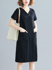 Loose Oversize Solid Midi Dress