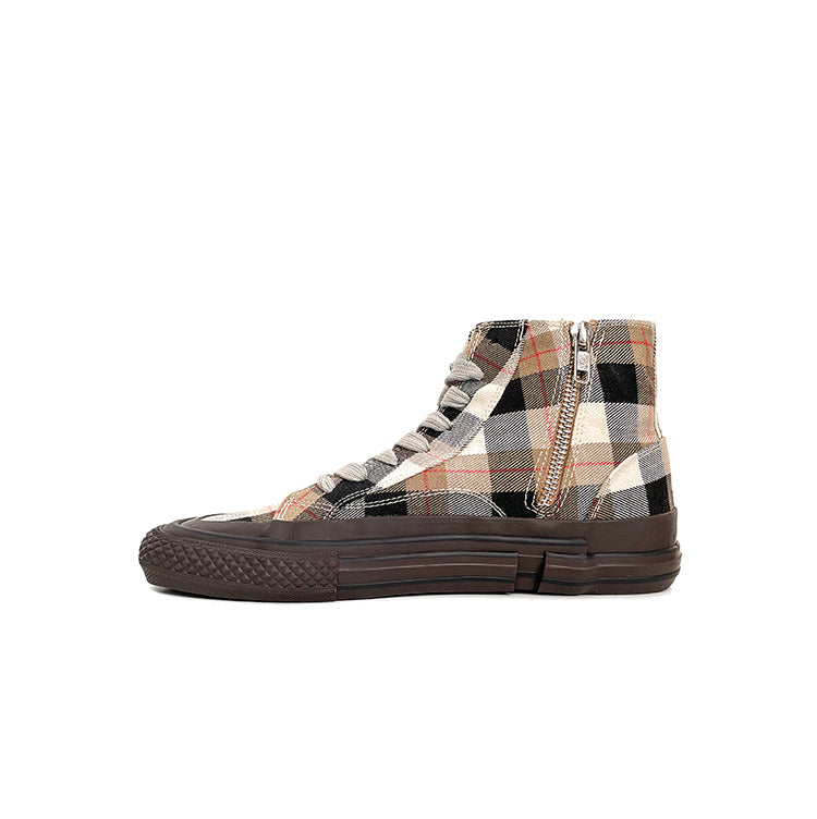 High-Top Plaid Breathable Flat Canvas Shoes