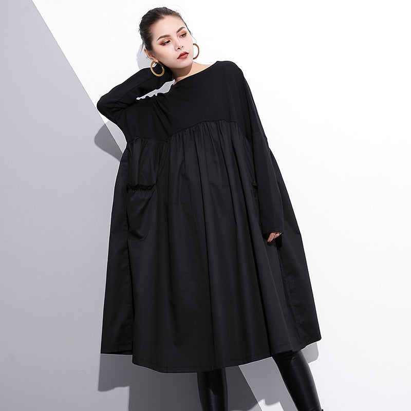 Long Sleeves A-Line Loose Midi Dress