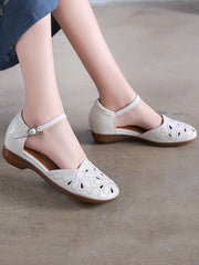 Original Solid Hollow Applique Sandals