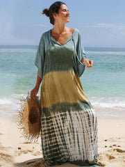 Tie Dye Printed Loose Beach Maxi Dress