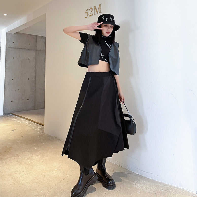 Women High Waist Slimming Irregular Skirt