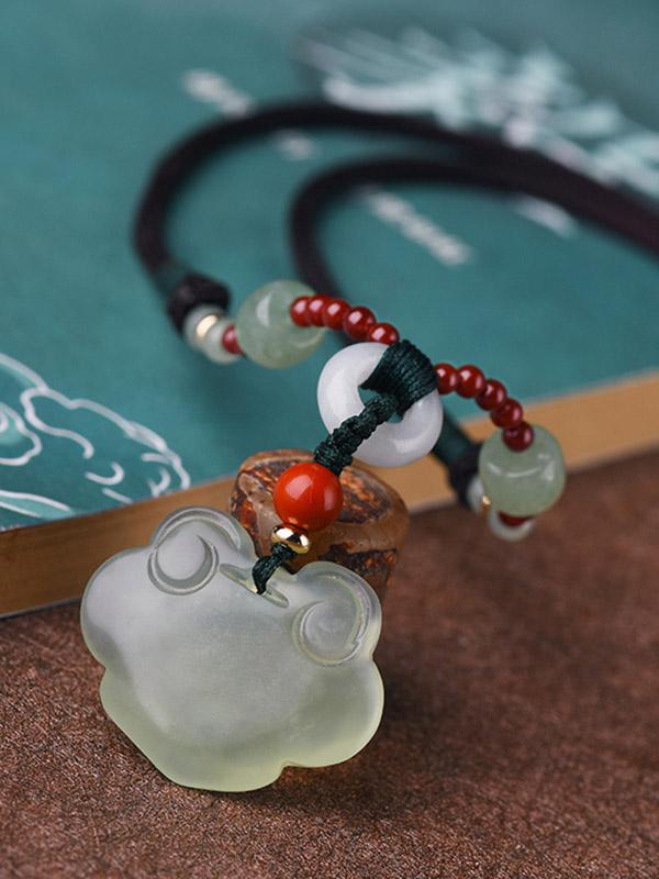 Vintage Natural Jade Pendant Necklace