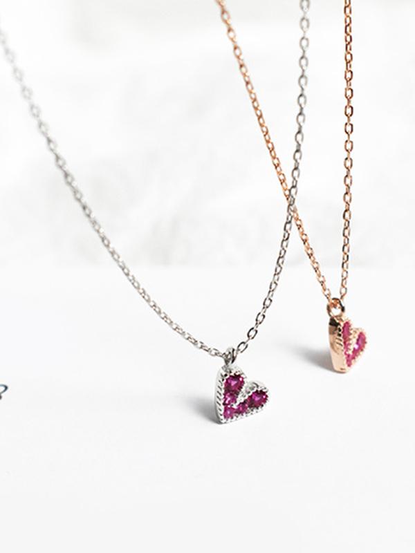 Fashion Heart Silvering Necklace