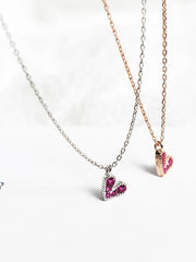 Fashion Heart Silvering Necklace