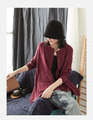 Loose Knitted Irregular Solid Outwear