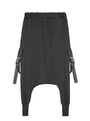 Black Solid Loose Harem Pant