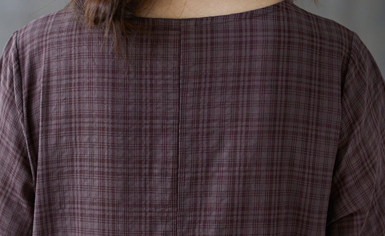 Retro Loose Thin Stitching Short Sleeve Dress