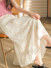 Hollow Embroidery Lace Stitching Skirt