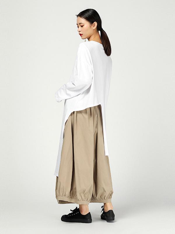 Vintage Ramie Cotton Wide Leg Pants