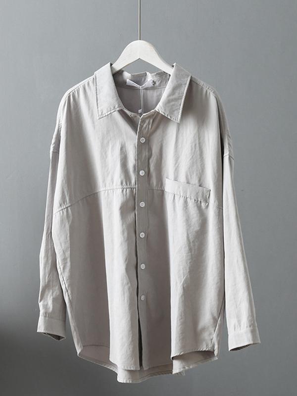 Casual Solid Split-Joint Shirt