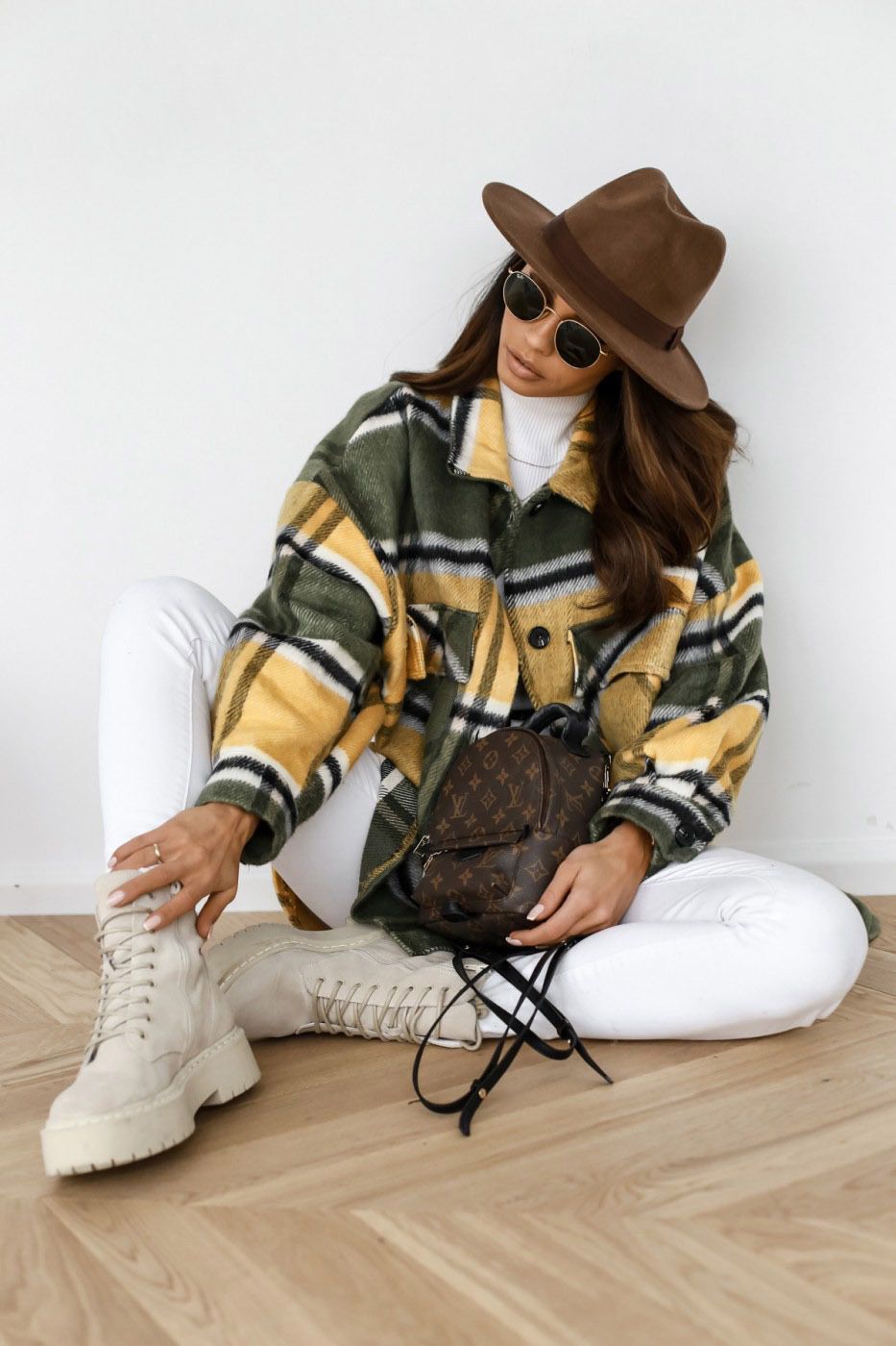 Casual Loose Plaid Long Sleeve Lapel Shirt