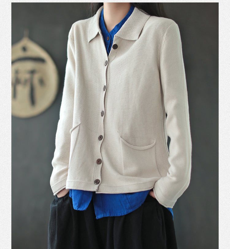 Vintage Lapel Loose-Fitting Coat