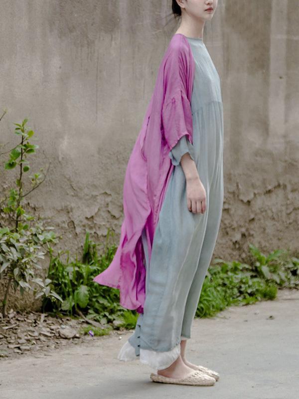 Soft  Mulberry Fuschia  Pure Color Long Dress