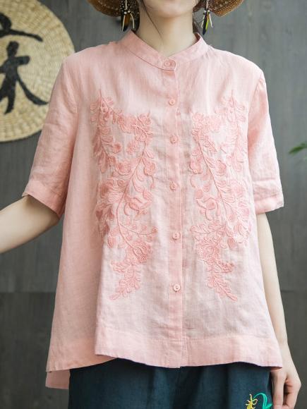 Comfortable Cotton A-line Embroidered Blouses