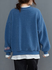 Women Printed Stitching Casual Sweatshirt