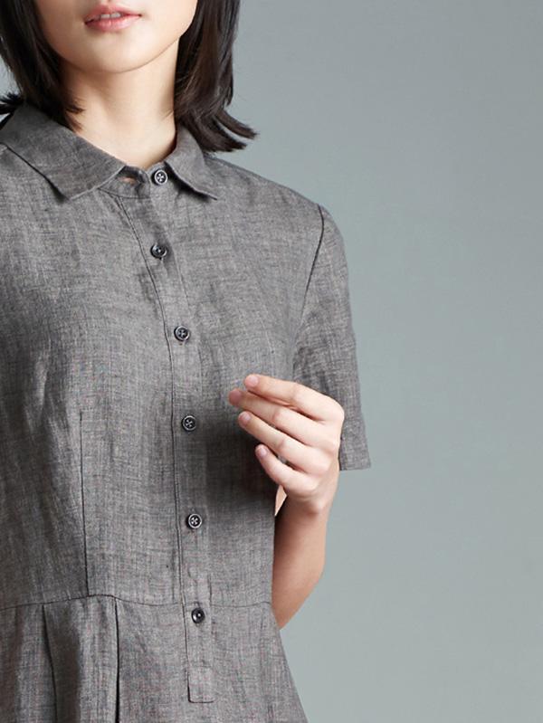Elegant Linen Slim Long Dress