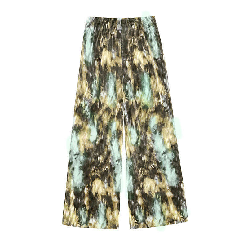 Tie-Dyed High Waists And Wide Legs Pants