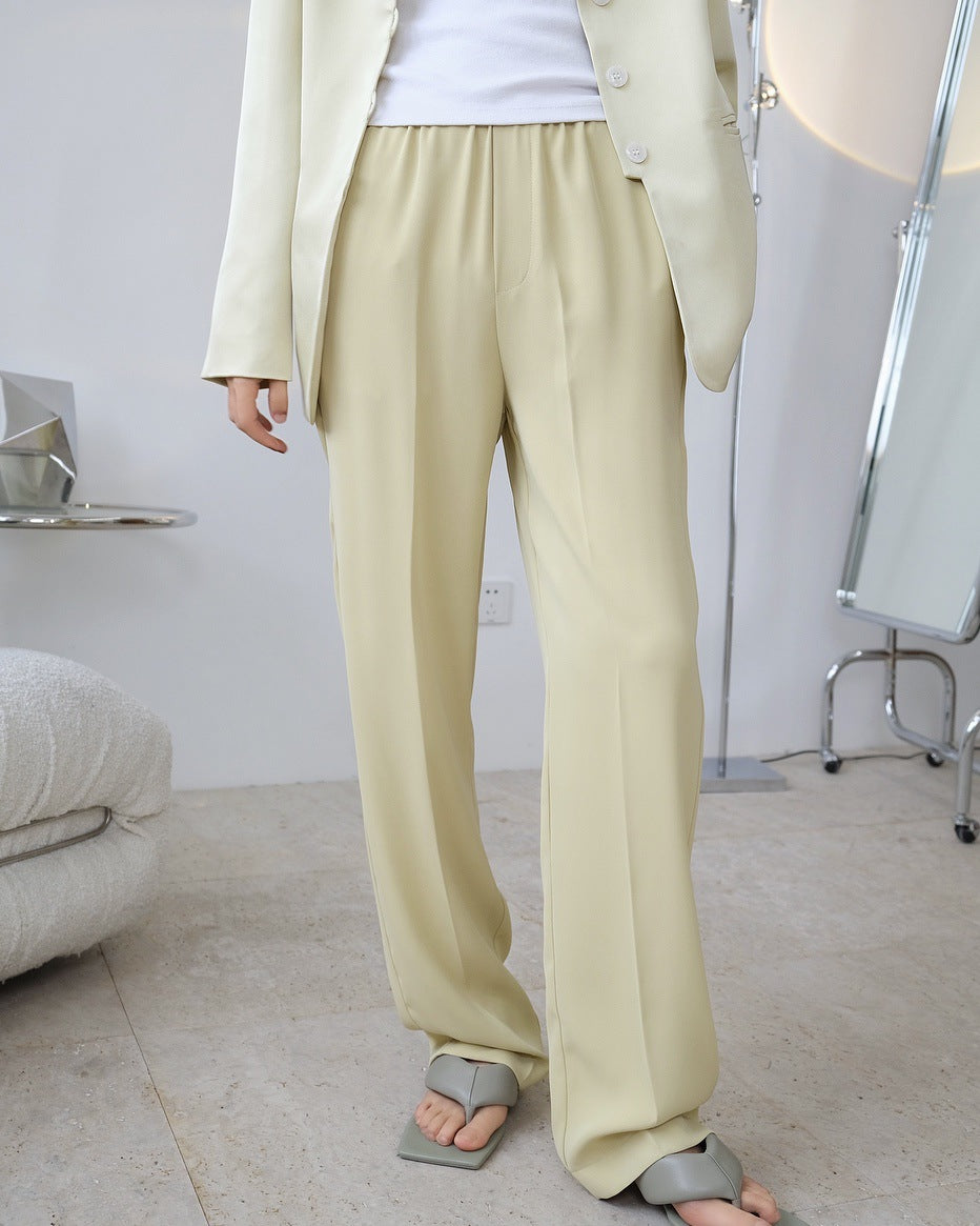 High Waist Straight Leg Comfortable Loose Slim Suit Pants