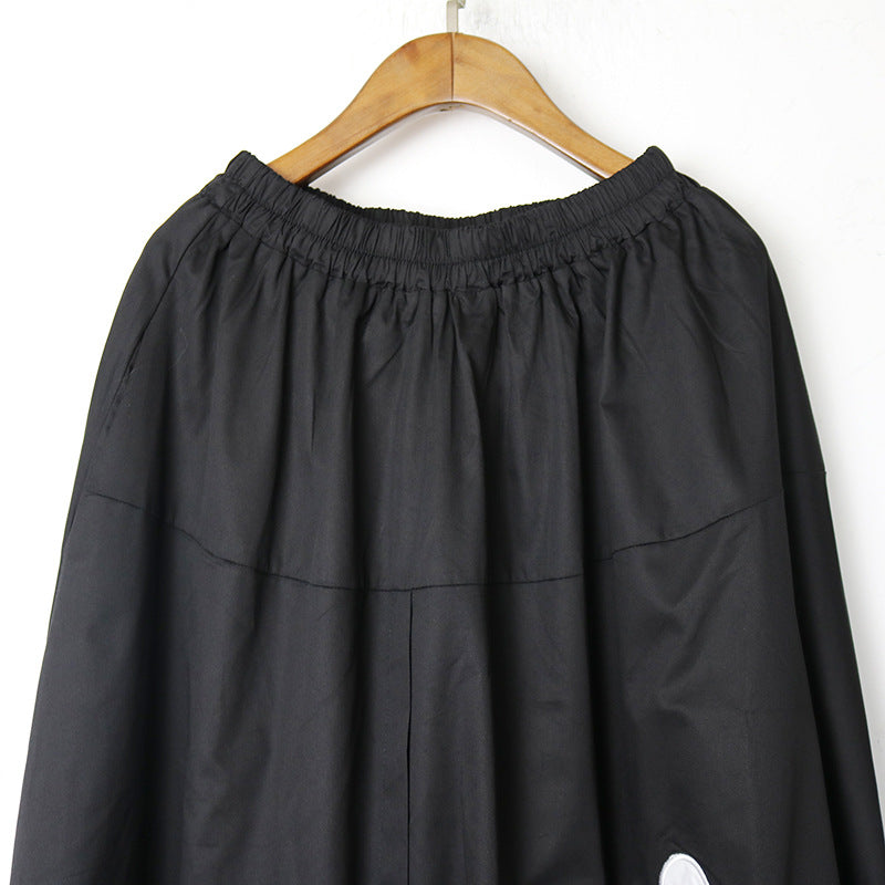 Vintage Embroidered Print Loose Casual Skirt