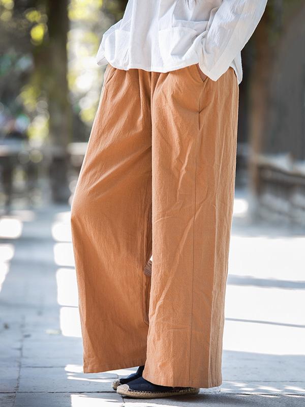 Loose Pure Color Comfortable Linen Pants