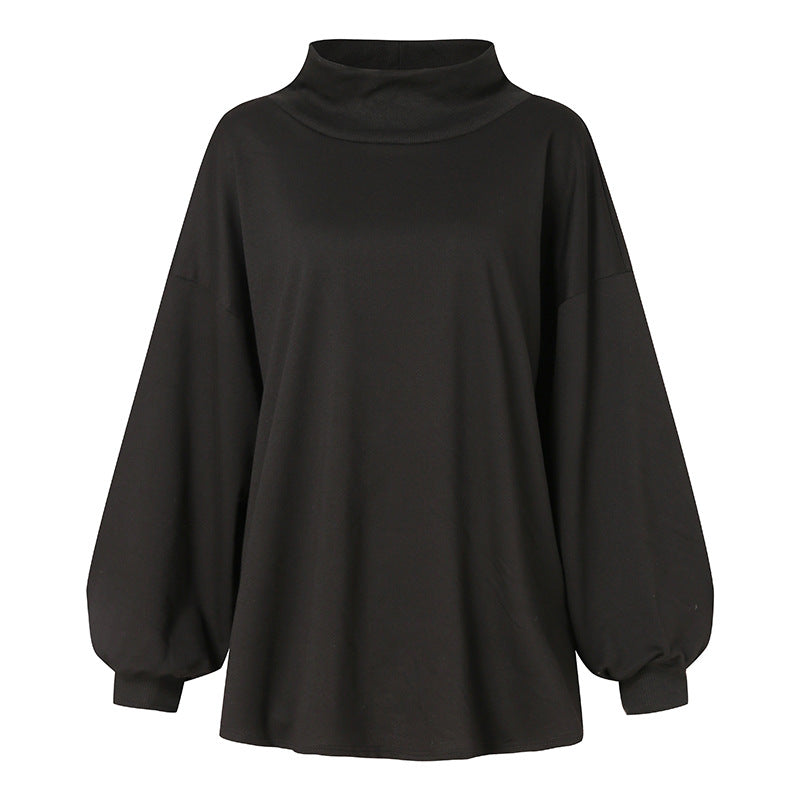 Loose Solid Color Pullover Sweatshirt