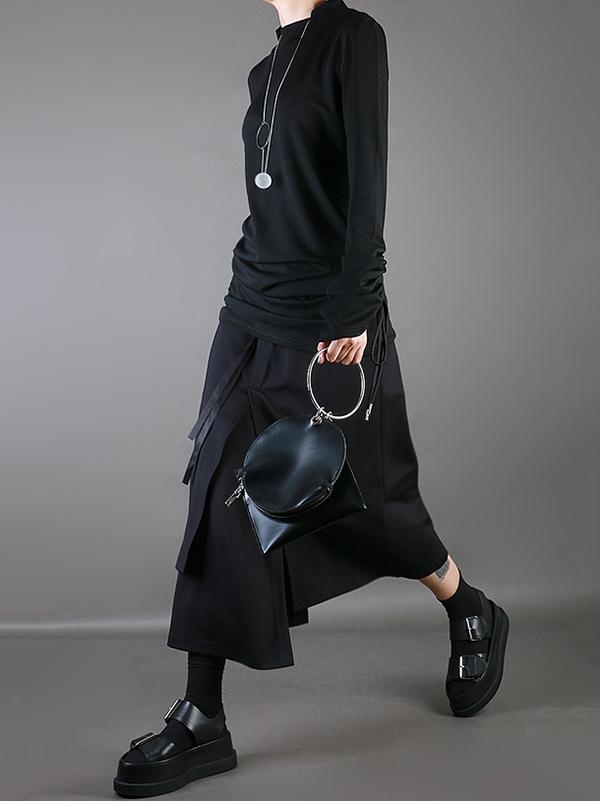Plain Multi-Layer Cropped Skirt