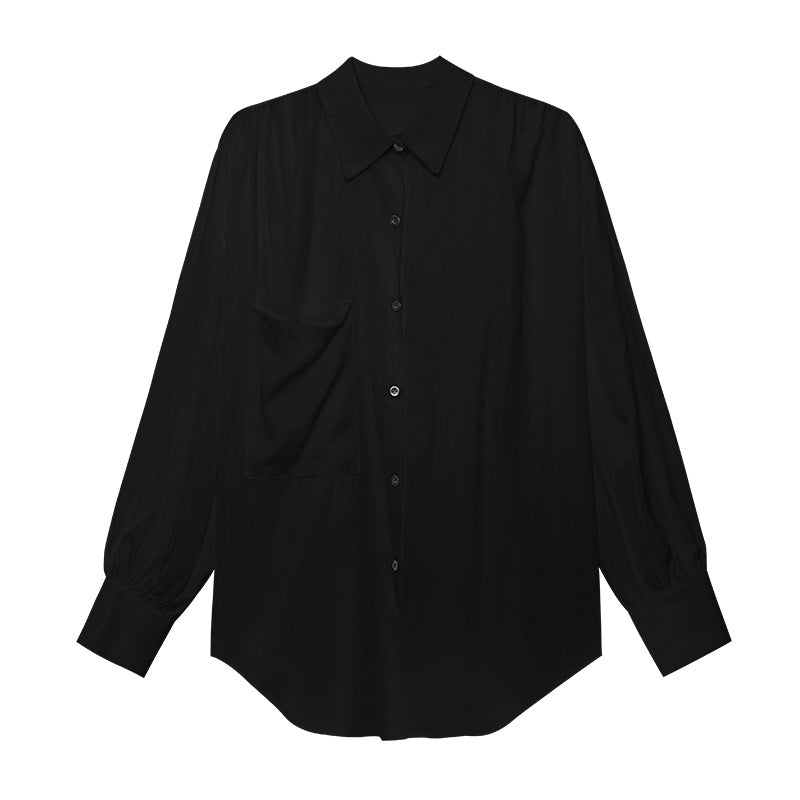 Casual Loose Irregular Solid Color Shirt