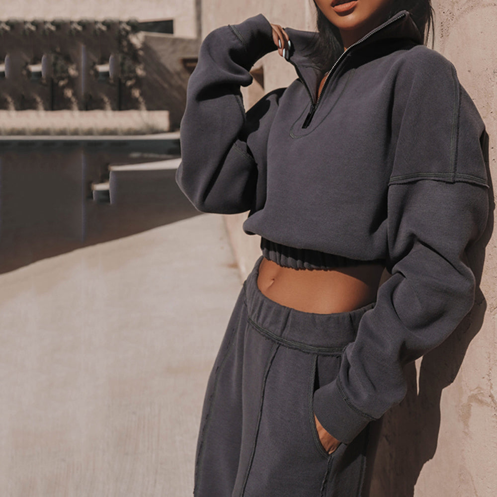 Two-Piece Sports And Casual Sweatshirt Suit