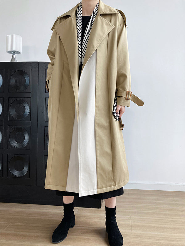 Retro Lapel False Two Urban Casual Jacket