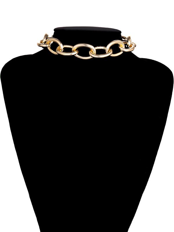 Punk Choker Big Chunky Aluminum Thick Chain Necklace