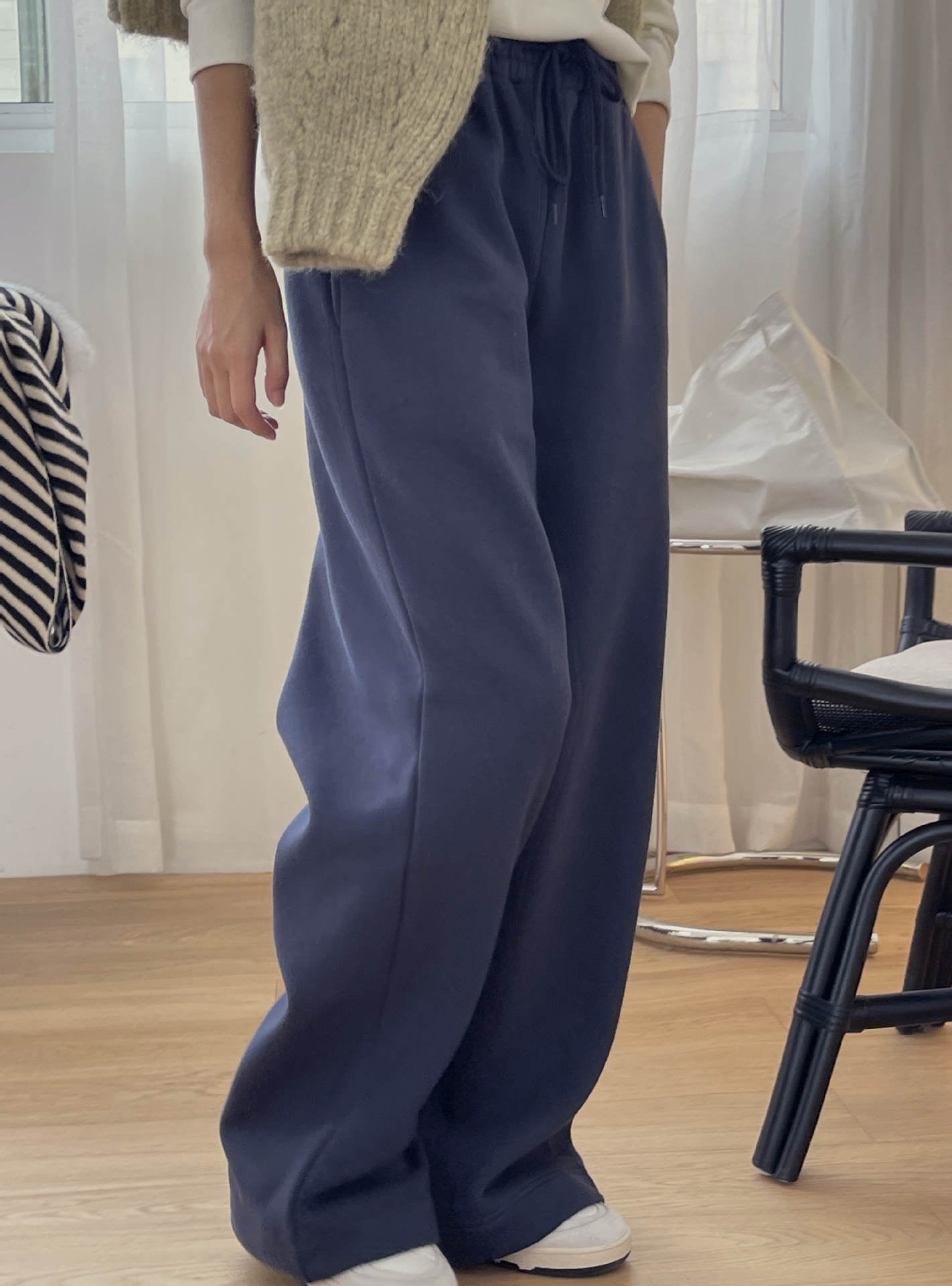 Loose Urban Solid Color Wide-Leg Pants