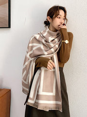 All-Match Imitated Cashmere Striped Scarf