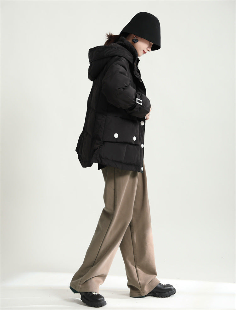 Hooded Short Loose Profile Down Coat