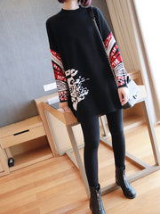 Women Pullover Print Casual Sweater