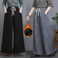 Corduroy Loose Drawstring Wide-Leg Pant