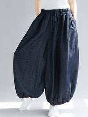 Loose Blue Bloomers Pants