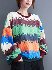 Loose Color-Block Splicing Sweatshit