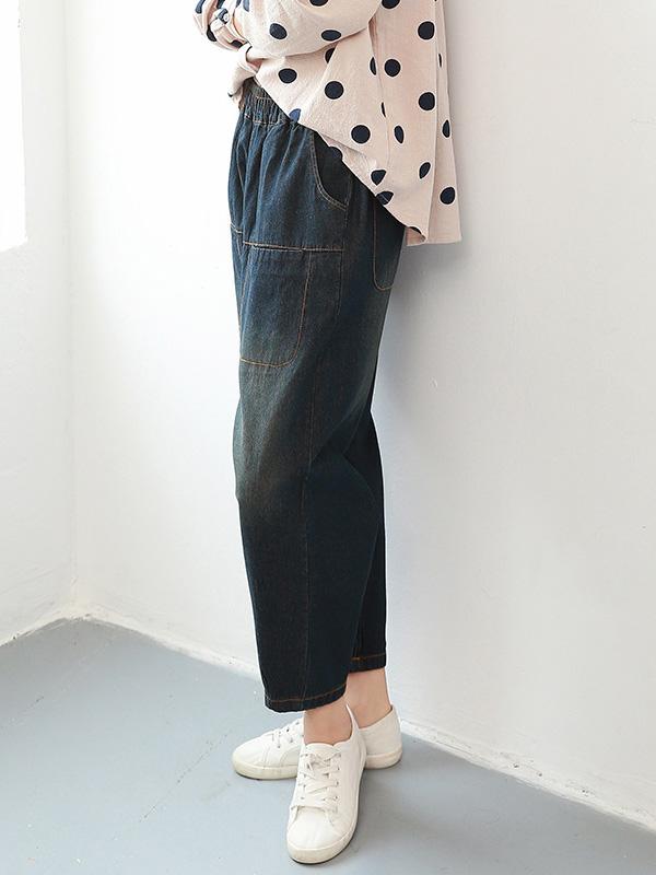 Vintage Deep Blue Jean Pants