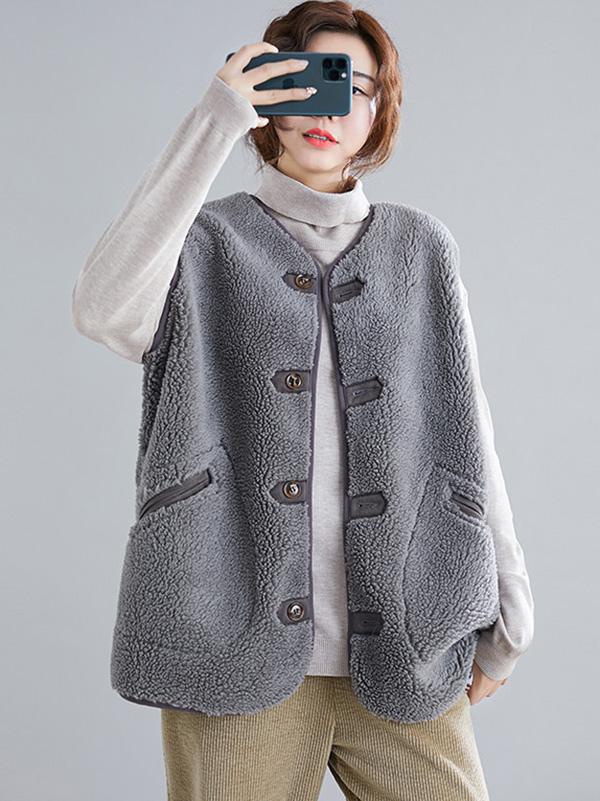 Loose Wool Vest Outwear