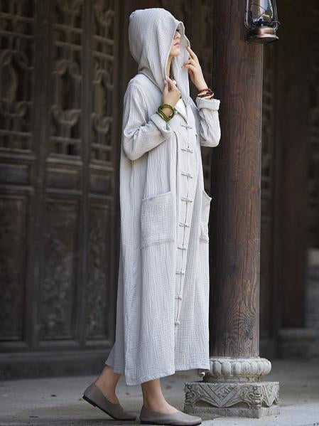 National Style Mistarious Linen Cape Coat